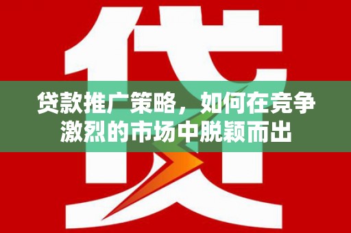 聂荣贷款推广策略，如何在竞争激烈的市场中脱颖而出