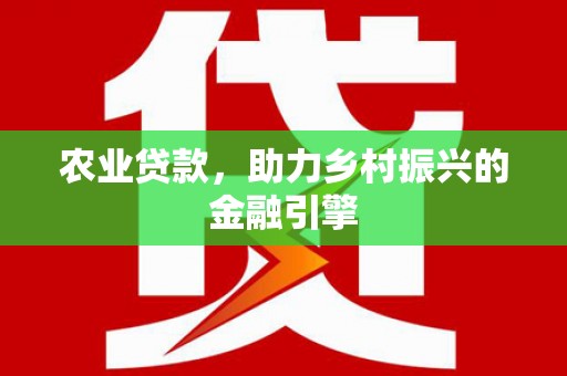 聂荣农业贷款，助力乡村振兴的金融引擎