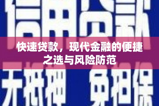 聂荣快速贷款，现代金融的便捷之选与风险防范