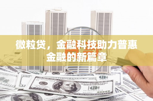 聂荣微粒贷，金融科技助力普惠金融的新篇章