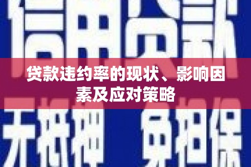 聂荣贷款违约率的现状、影响因素及应对策略