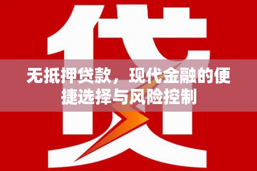 聂荣无抵押贷款，现代金融的便捷选择与风险控制