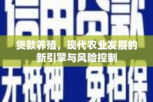 聂荣贷款养殖，现代农业发展的新引擎与风险控制