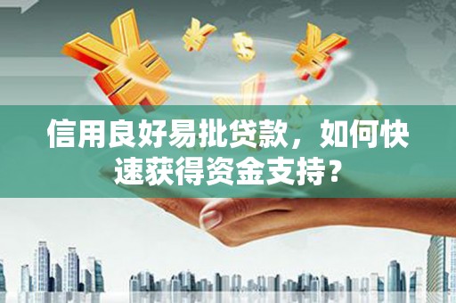 聂荣信用良好易批贷款，如何快速获得资金支持？