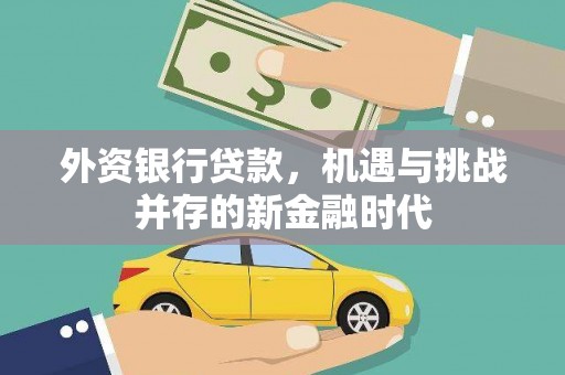 聂荣外资银行贷款，机遇与挑战并存的新金融时代