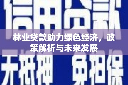 聂荣林业贷款助力绿色经济，政策解析与未来发展
