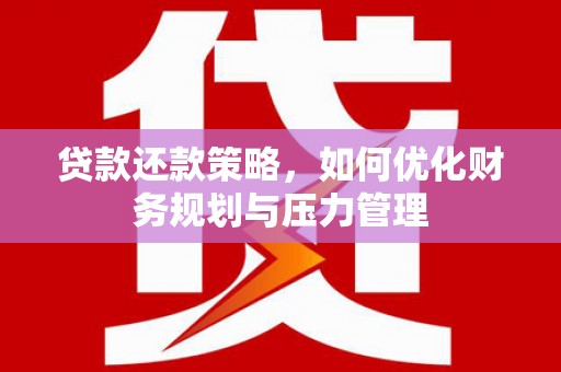 聂荣贷款还款策略，如何优化财务规划与压力管理