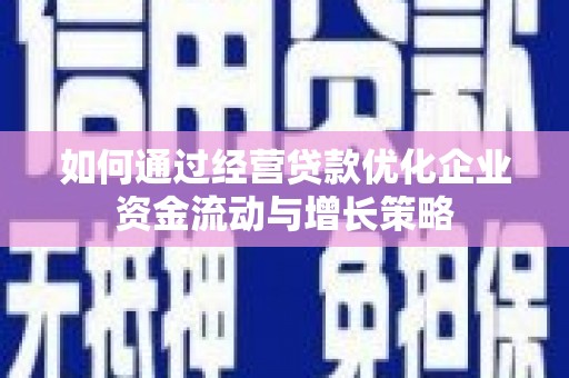 聂荣如何通过经营贷款优化企业资金流动与增长策略