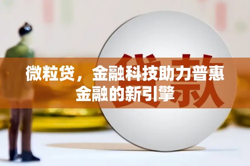聂荣微粒贷，金融科技助力普惠金融的新引擎