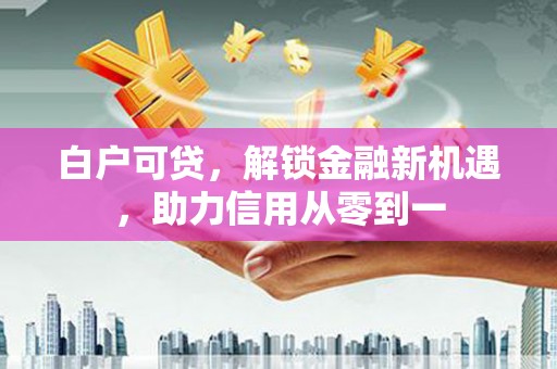 聂荣白户可贷，解锁金融新机遇，助力信用从零到一