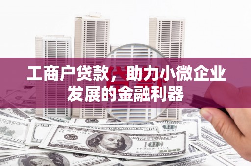 聂荣工商户贷款，助力小微企业发展的金融利器
