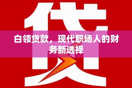 聂荣白领贷款，现代职场人的财务新选择