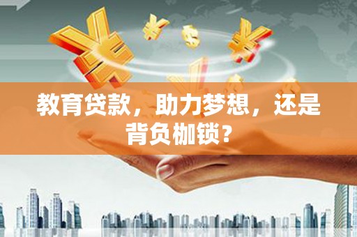 聂荣教育贷款，助力梦想，还是背负枷锁？