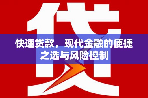 聂荣快速贷款，现代金融的便捷之选与风险控制