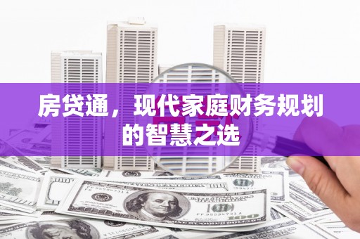 聂荣房贷通，现代家庭财务规划的智慧之选