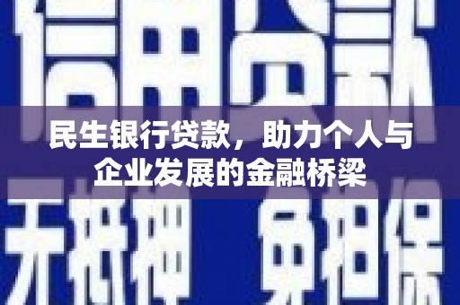 聂荣民生银行贷款，助力个人与企业发展的金融桥梁