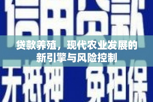 聂荣贷款养殖，现代农业发展的新引擎与风险控制