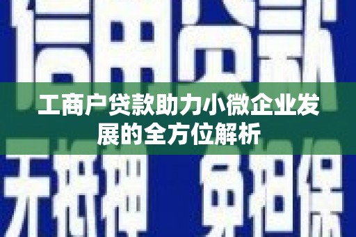 聂荣工商户贷款助力小微企业发展的全方位解析