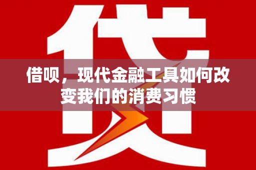聂荣借呗，现代金融工具如何改变我们的消费习惯