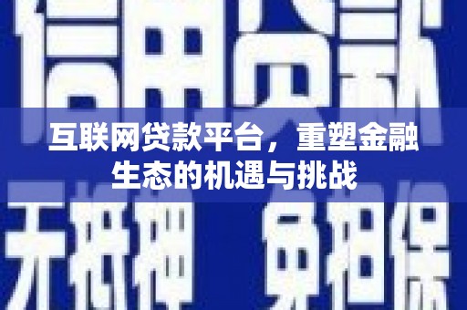 聂荣互联网贷款平台，重塑金融生态的机遇与挑战