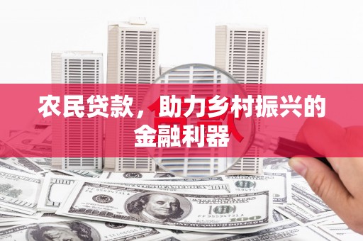 聂荣农民贷款，助力乡村振兴的金融利器