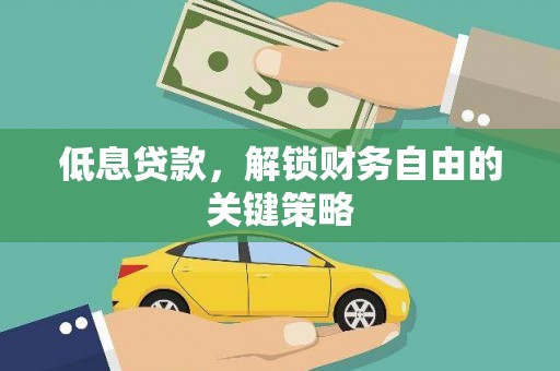 聂荣低息贷款，解锁财务自由的关键策略