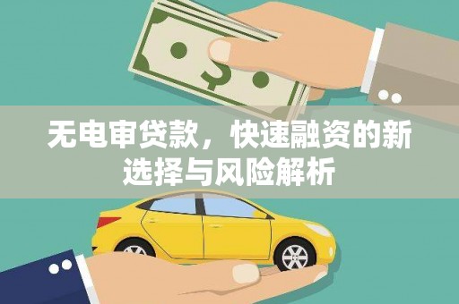 聂荣无电审贷款，快速融资的新选择与风险解析