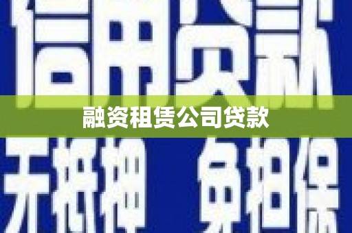 聂荣融资租赁公司贷款