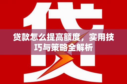 聂荣贷款怎么提高额度，实用技巧与策略全解析