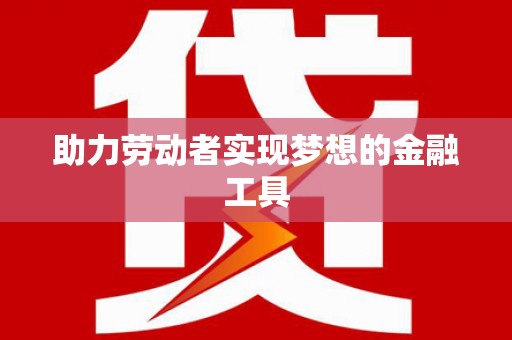 聂荣助力劳动者实现梦想的金融工具