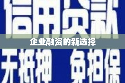 聂荣企业融资的新选择