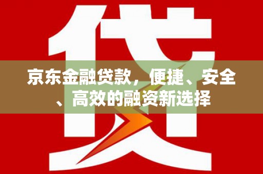 聂荣京东金融贷款，便捷、安全、高效的融资新选择